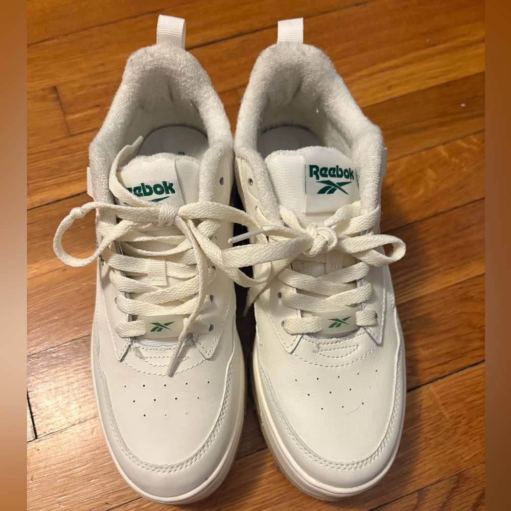 Reebok Classic Off-White and Green Sneakers - Picture 3 of 5